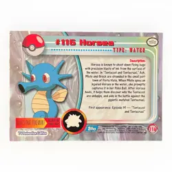 [LP] Topps 1999 Horsea #116 Pokemon TV Animation Edition Series 1 (Blue Label) - Image 2