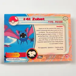 [LP] Topps 1999 Zubat #41 Pokemon TV Animation Edition Series 1 Foil (Black) - Image 2