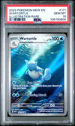 2023 POKEMON MEW EN-151 ILLUSTRATION RARE #171 WARTORTLE PSA 10 - Image 1