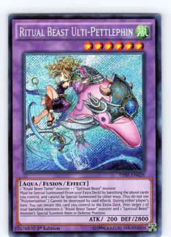 Yu-Gi-Oh TCG Ritual Beast Ulti-Pettlephin THSF-EN029 1st Edition Secret Rare NM - Image 1