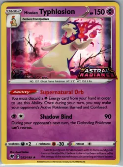 Hisuian Typhlosion - Astral Radiance Stamp 052/189 - Pokemon Card - NM - Image 1