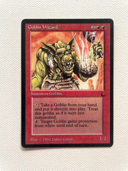 Magic the Gathering MTG - Goblin Wizard - The Dark - Rare - Image 1