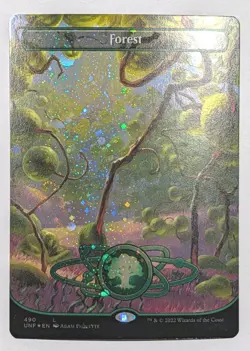 Forest (490) (Borderless) (Galaxy Foil) Unfinity Foil - MTG - Image 1