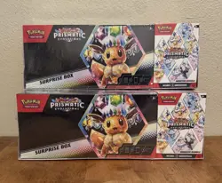 LOT OF 2 - Pokemon Prismatic Evolutions Surprise Box & Booster Bundle Sams Club - Image 1