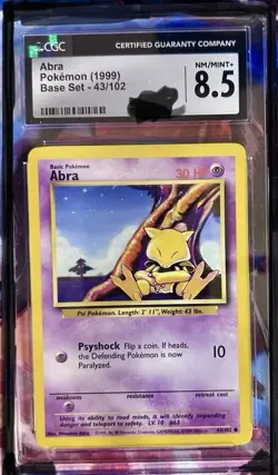 Pokemon TCG Abra Base Set 43/102 Regular Unlimited Common - Image 1