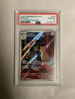 PSA 10 Persian 078/064 Pokemon Scarlet Violet Shrouded Fable Illustration Rare - Image 1