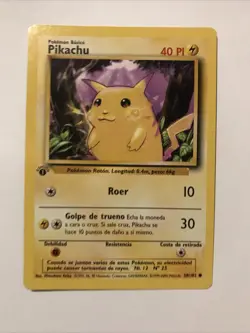 Pokemon Pikachu TCG Base Set 1st Edition Common Card 58/102 Spanish - Image 1