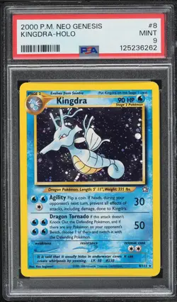 2000 Pokemon Neo Genesis Kingdra-Holo #8 PSA 9 MINT - Image 1