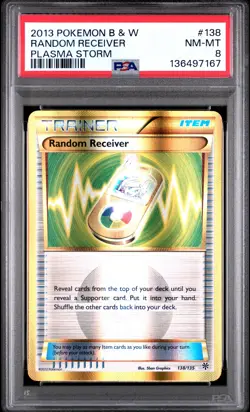 2013 POKEMON B&W PLASMA STORM #138 RANDOM RECEIVER PSA 8 - Image 1