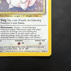 Pokemon Vintage Holo Clefairy 005/102 Base Set Wizards Of The Coast 1999 - Image 4