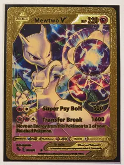 Pokemon Mewtwo V 030/078 Gold Foil Fan Art - Image 1