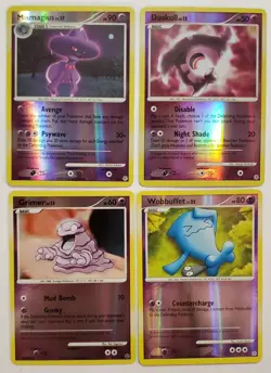 Lot Of 4 Holo Mismagius 10/130 Duskull 80/130 Grimer 88/132 Wobbuffett Pokemon - Image 1
