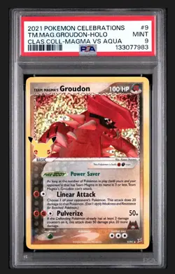 2021 Pokemon Celebrations Team Magma Groudon Holo #9 PSA 9 Mint - Image 1