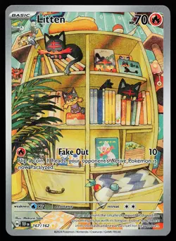 Litten 167/162 Holo Illustration Rare Temporal Forces Pokemon Card - Image 1