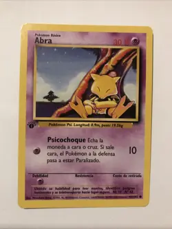 Pokemon TCG Abra Base Set 43/102 Regular 1st Edition Common Spanish Card - Image 1