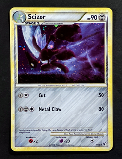 2010 Pokemon SCIZOR Undaunted COSMOS HOLO Bleed HeartGold & SoulSilver Card 7/90 - Image 3