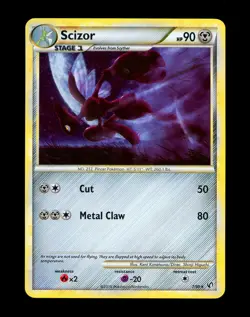 2010 Pokemon SCIZOR Undaunted COSMOS HOLO Bleed HeartGold & SoulSilver Card 7/90 - Image 5