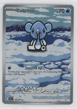 Cubchoo Illustration Rare Pokemon Black Bolt BLK #109 - Image 1