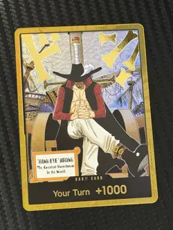 DON!! Card Gold Frame Mihawk OP14 - The Azure Sea's Seven | One Piece Card Game - Image 1