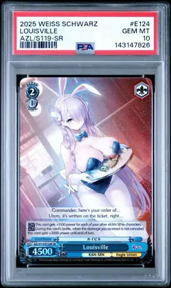 2025 WEISS SCHWARZ ENGLISH AZUR LANE VOL.2 SR #124 LOUISVILLE PSA 10 - Image 1
