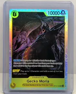 2025 One Piece Card Game OP14-104 Gecko Moria SR Super Rare Holo NM-MINT++ - Image 1