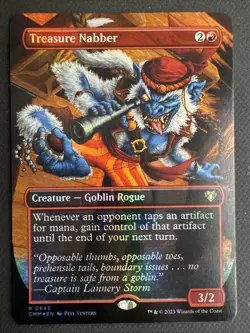 MTG Commander Masters Treasure Nabber Borderless Foil Card Near Mint Condition!! - Image 1