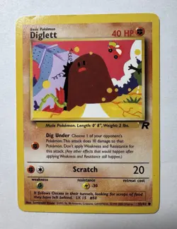 DIGLETT - Team Rocket Set - 52/82 - Common - Pokemon Card - Unlimited - Image 1