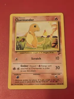 Charmander Pokemon Card Base Set 2 Unlimited 69/130 WOTC 2000 Vintage LP-NM - Image 1