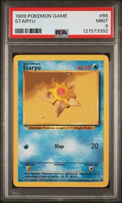 1999 Pokemon Game # 65 Staryu PSA 9 Card MINT! Trusted Seller Free Ship Base Set - Image 1