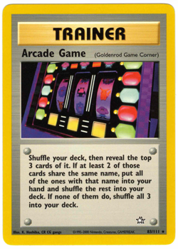 Arcade Game 83/111 Neo Genesis Regular Rare Vintage Pokemon Card - Image 1