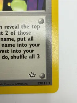 Arcade Game 83/111 Neo Genesis Regular Rare Vintage Pokemon Card - Image 5