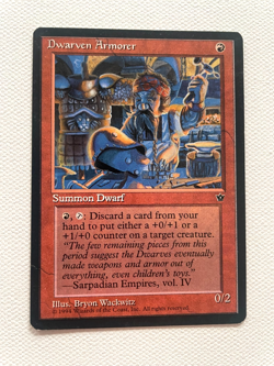 Magic the Gathering MTG - Dwarven Armorer - Fallen Empires - Rare - Image 1