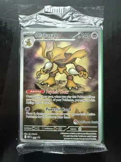 Mega Evolution Alakazam 009 and Riolu 010 Black Star Pokemon Center stamp SEALED - Image 2