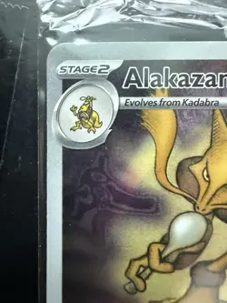 Mega Evolution Alakazam 009 and Riolu 010 Black Star Pokemon Center stamp SEALED - Image 4