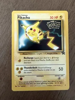 Pokemon TCG Pikachu #25 Black Star Promo - 1999 - WB The First Movie LP / MP - Image 1