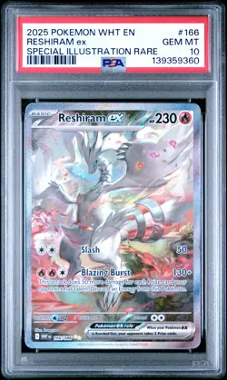 2025 POKEMON WHT EN-WHITE FLARE SPECIAL ILLUSTRATION RARE RESHIRAM EX PSA 10 - Image 1