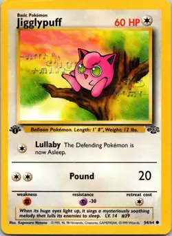 Jigglypuff 54/64 1st Edition LP Pokemon Card TCG Jungle - Image 1