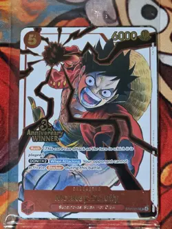 One Piece Card Luffy ST01-012 Winner 3rd Anniversary Sealed Pack OP13 Promo - Image 1