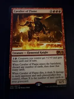 MTG Magic Cavalier of Flame Core Set 2020 Mythic Rare NM - Image 1