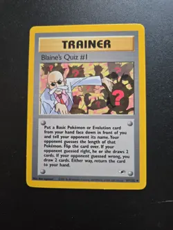 Blaine’s Quiz #1 | Gym Challenge WOTC 2000 | Trainer | Vintage Pokemon Card LP - Image 1