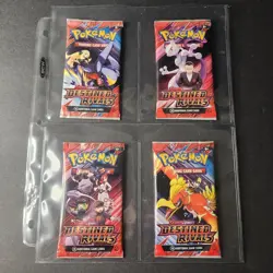 SV Destined Rivals Booster Pack Art Set 4 Empty Display Packs Pokemon Project - Image 1