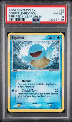 2004 Pokemon FRLG #83 Squirtle Reverse Foil PSA 8 NM-MT EX Fire Red Leaf Green - Image 1