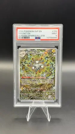 2024 POKEMON SURGING SPARKS POKEMON CENTER ETB PROMO SVP #159 MAGNETON PSA 9 - Image 1