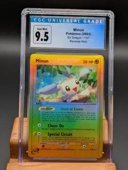 2003 Pokemon EX Dragon Minun Reverse Holo #7 CGC Gem Mint 9.5/10 - Image 1