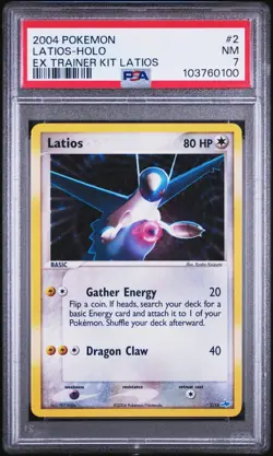 2004 Pokemon Latios Holo Ex Trainer Kit #2 Vintage Rare PSA 7 NM LOW POP ! - Image 1