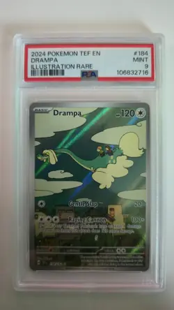 Drampa 2024 Pokemon Temporal Forces Illustration Rare #184 PSA 9 - Image 1
