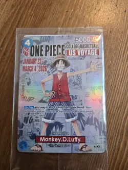 Bandai One Piece CCG Monkey D. Luffy US Voyage Promo Holo Counter Card P-055 - Image 1