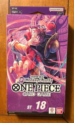 Sealed One Piece TCG English Starter Deck Purple Monkey.D.Luffy ST-18 W/ PRB-01! - Image 1