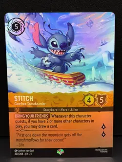 Stitch Carefree Snowboarder (Epic) Disney Lorcana Winterspell 207/204 - Image 1