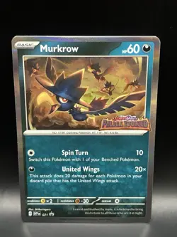 Stamped Murkrow 021 - Pokemon Scarlet & Violet Black Star Promo Card - NM - Image 1